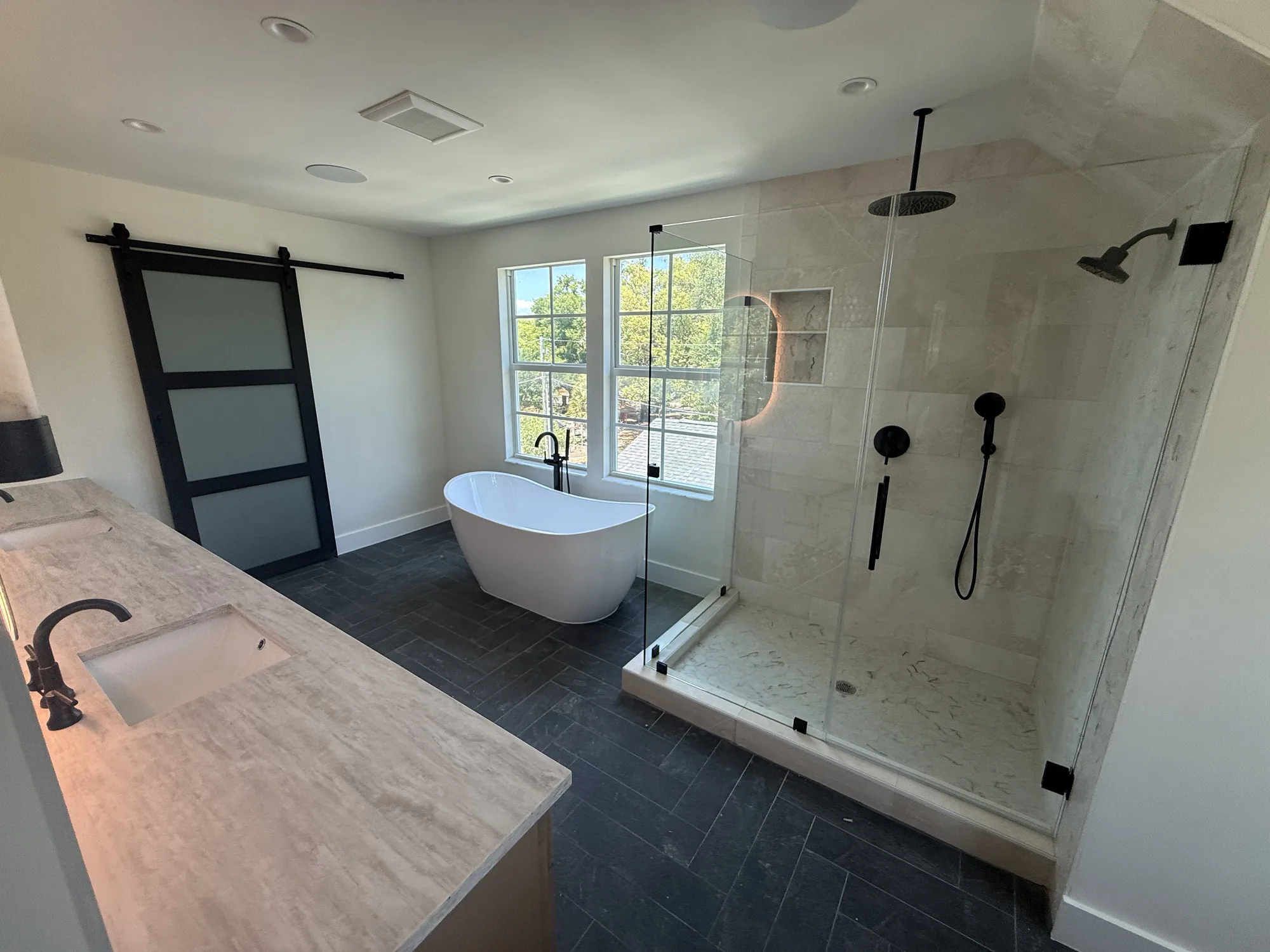 Completed residential bathroom remodel by Honchar Remodeling